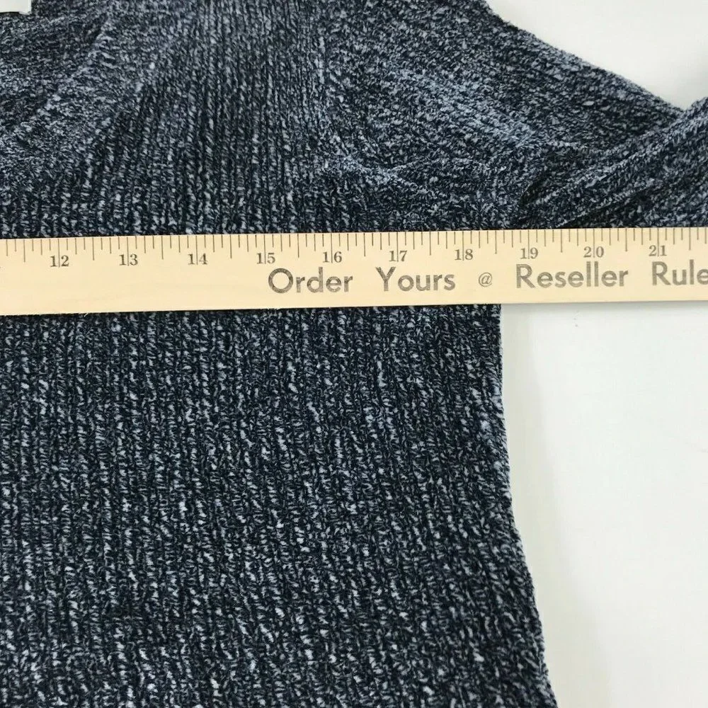 Orvis V-Neck Sweater Blue Chenille Knit Pullover